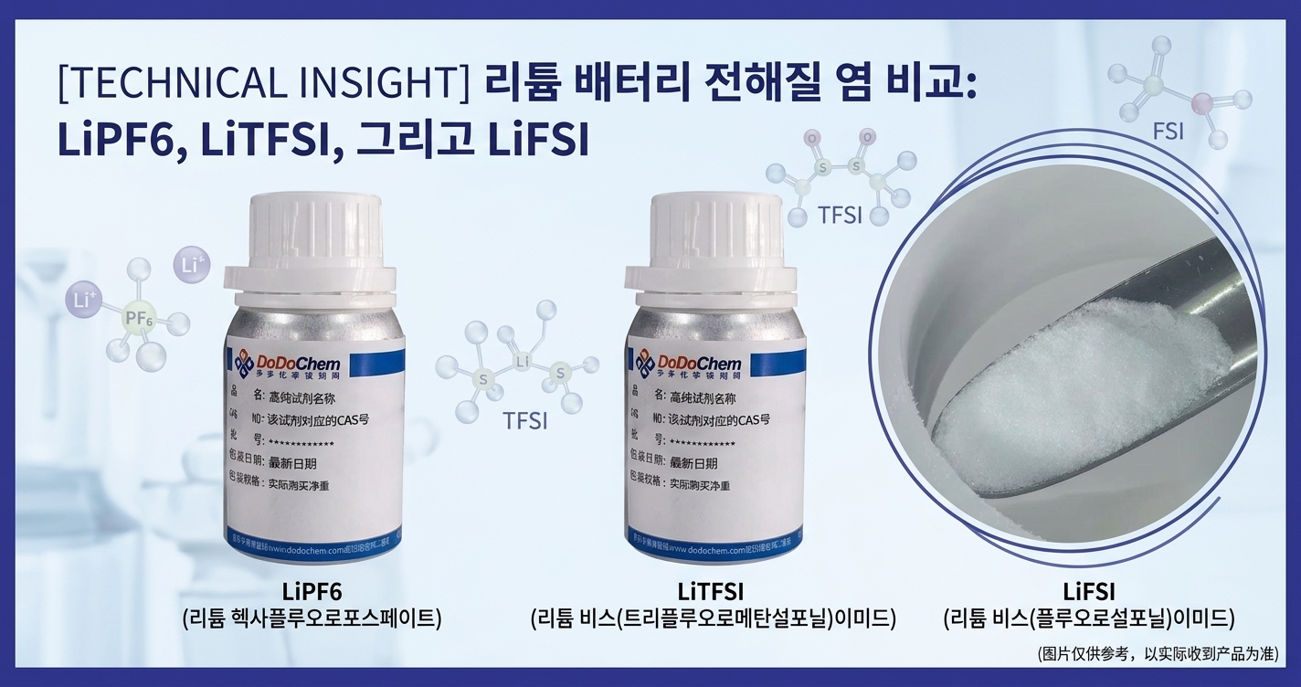 LiPF6 vs LiTFSI vs LiFSI 리튬염 비교 대표이미지