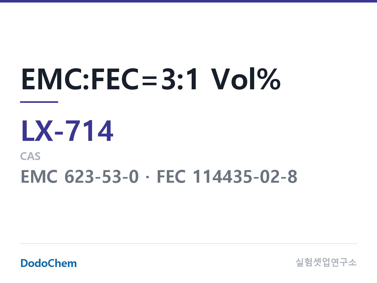 커스텀 전해액 LX-714 조성 EMC:FEC=3:1 Vol% (DodoChem LX-714)