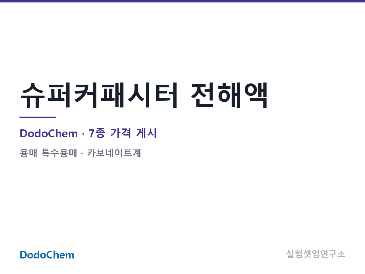 슈퍼커패시터 전해액 — DodoChem
